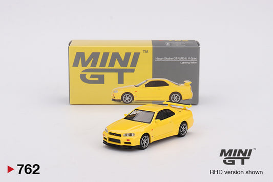 Mini GT Nissan Skyline GT-R (R34) V-Spec Lightning Yellow