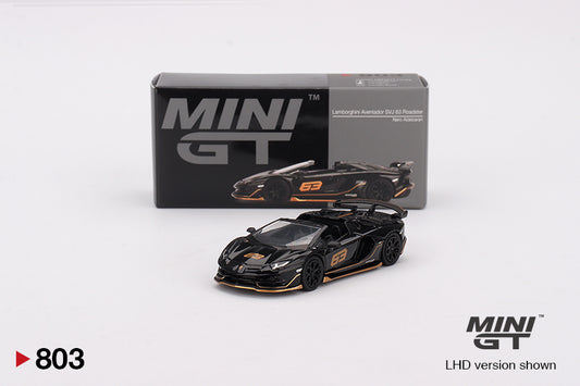 Mini GT Lamborghini Aventador SVJ 63 Roadster Nero Aldebaran