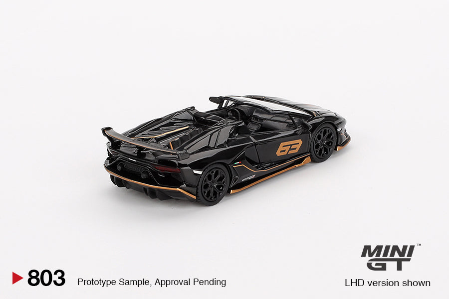 Mini GT Lamborghini Aventador SVJ 63 Roadster Nero Aldebaran