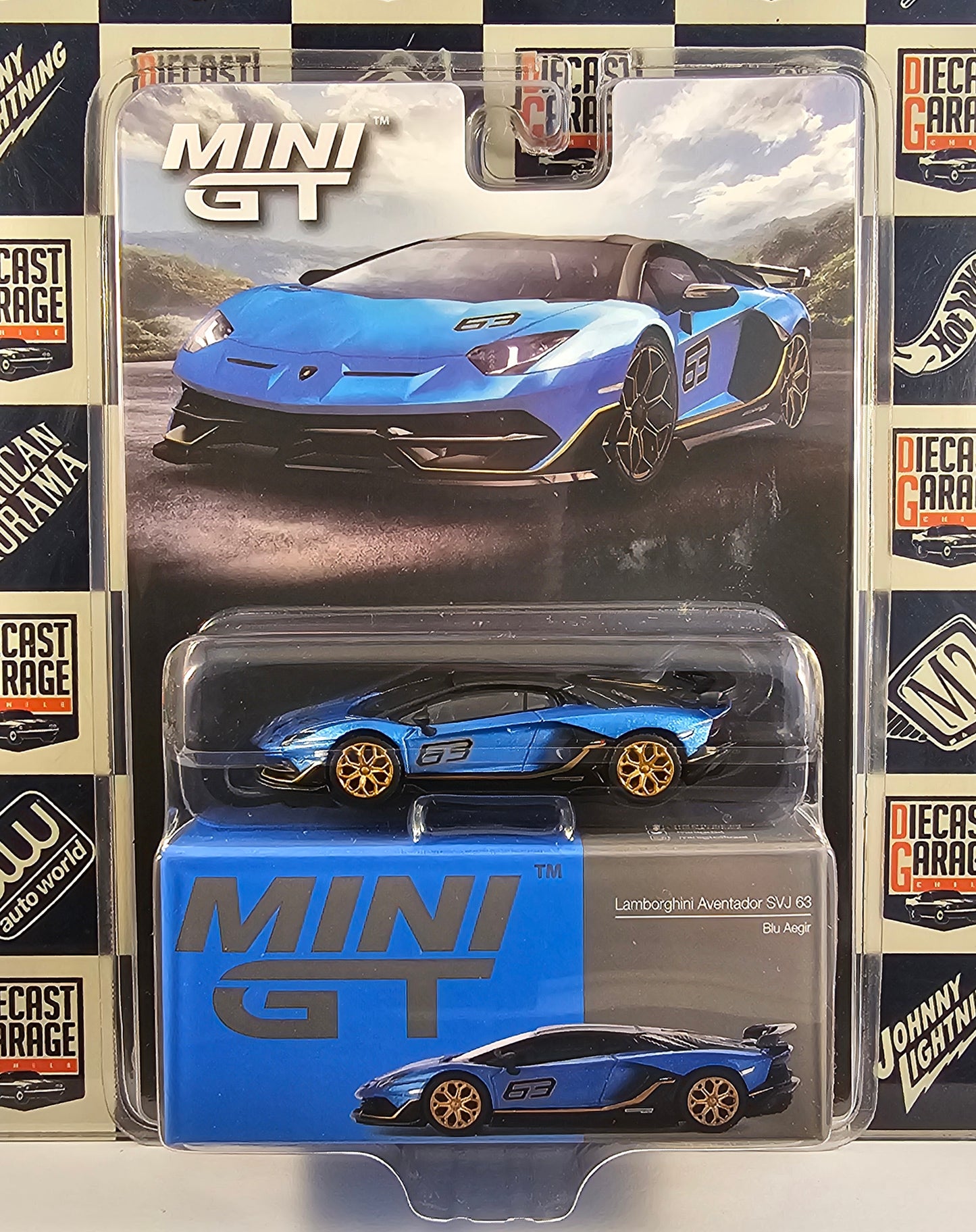 Mini GT Lamborghini Aventador SVJ 63 Blu Aegir