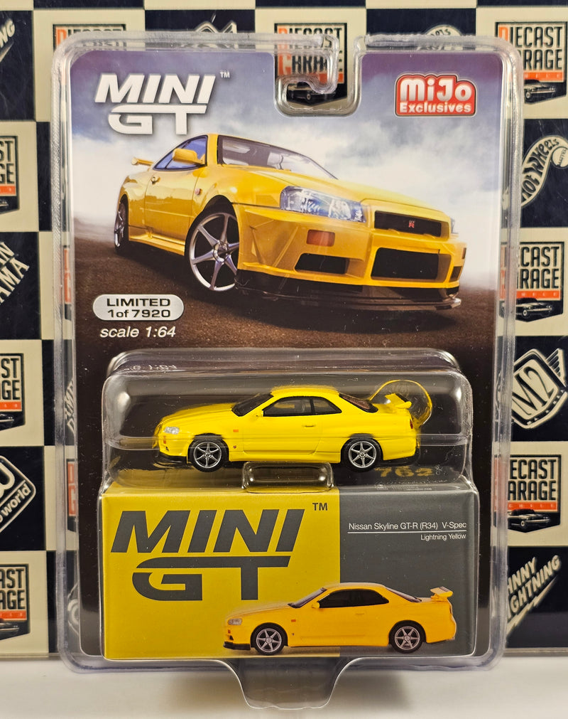 Mini GT Nissan Skyline GT-R (R34) V-Spec Lightning Yellow