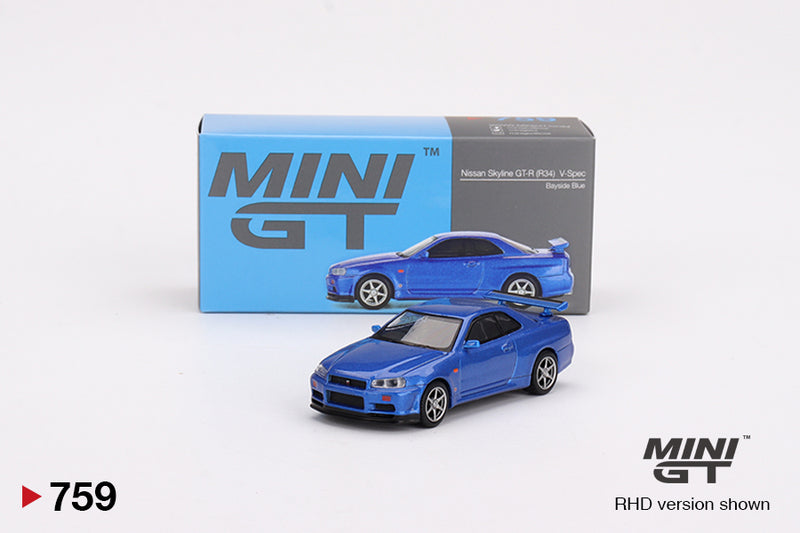 Mini GT Nissan Skyline GT-R (R34) V-Spec Bayside Blue