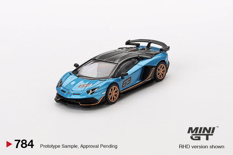 Mini GT Lamborghini Aventador SVJ 63 Blu Aegir