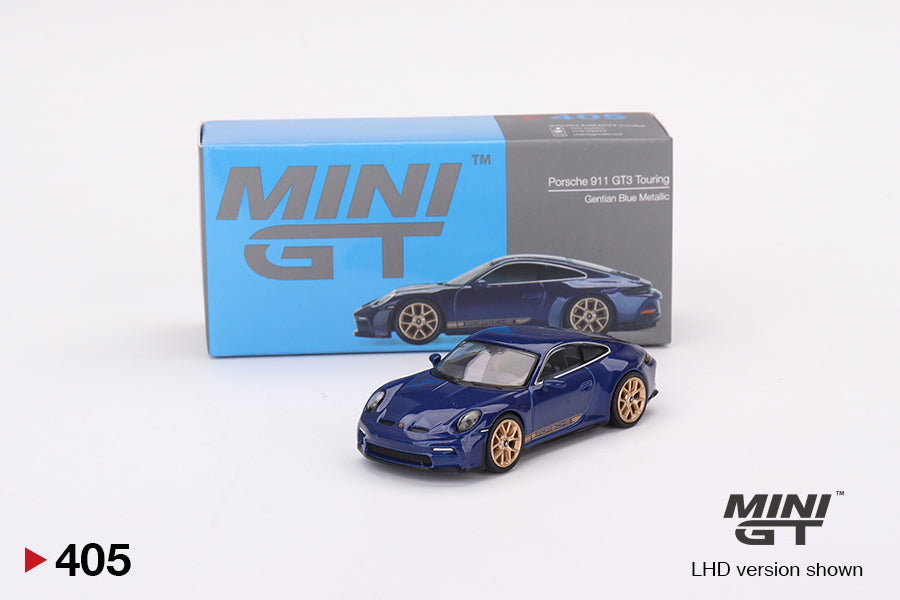 Mini GT Porsche 911 (992) GT3 Touring Gentian Blue Metallic
