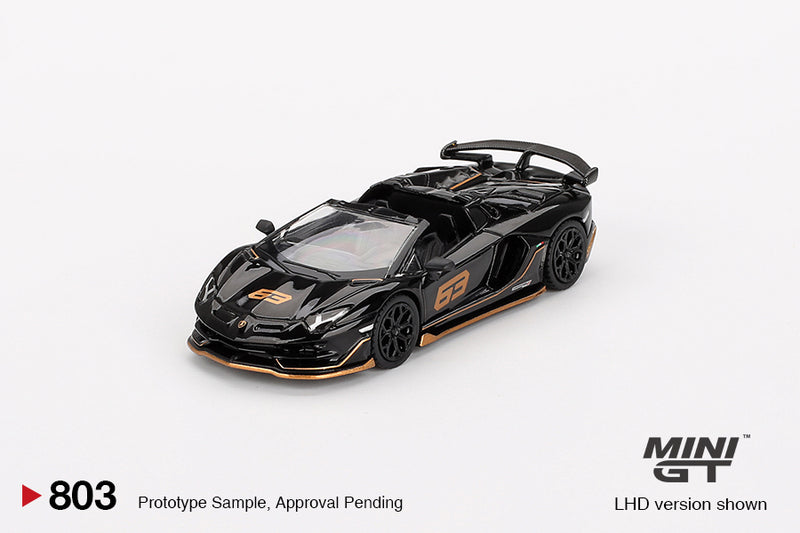 Mini GT Lamborghini Aventador SVJ 63 Roadster Nero Aldebaran