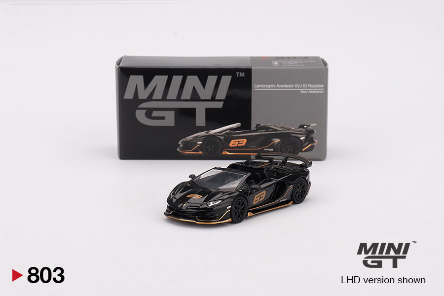 Mini GT Lamborghini Aventador SVJ 63 Roadster Nero Aldebaran